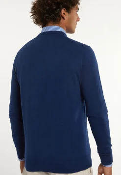 Online River Woods Normal fit katoenen basic V-hals trui night denim mix -