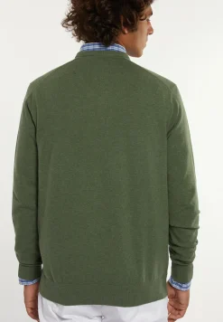 Fashion River Woods Normal fit katoenen basic V-hals trui lodge mix -
