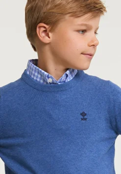 Clearance River Woods Normal fit katoenen basic trui ronde hals lake mix -