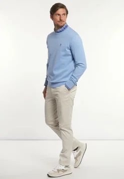 Fashion River Woods Normal fit katoenen basic trui ronde hals chambray mix -