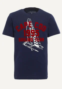Clearance River Woods Normal fit katoenen fantasie T-shirt midnight blue -