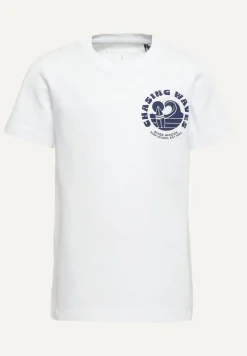 New River Woods Normal fit katoenen fantasie T-shirt wit -