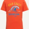 New River Woods Normal fit katoenen fantasie T-shirt orange -