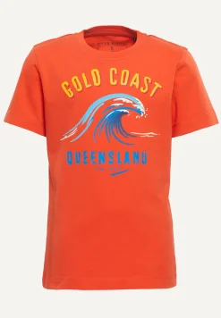 New River Woods Normal fit katoenen fantasie T-shirt orange -