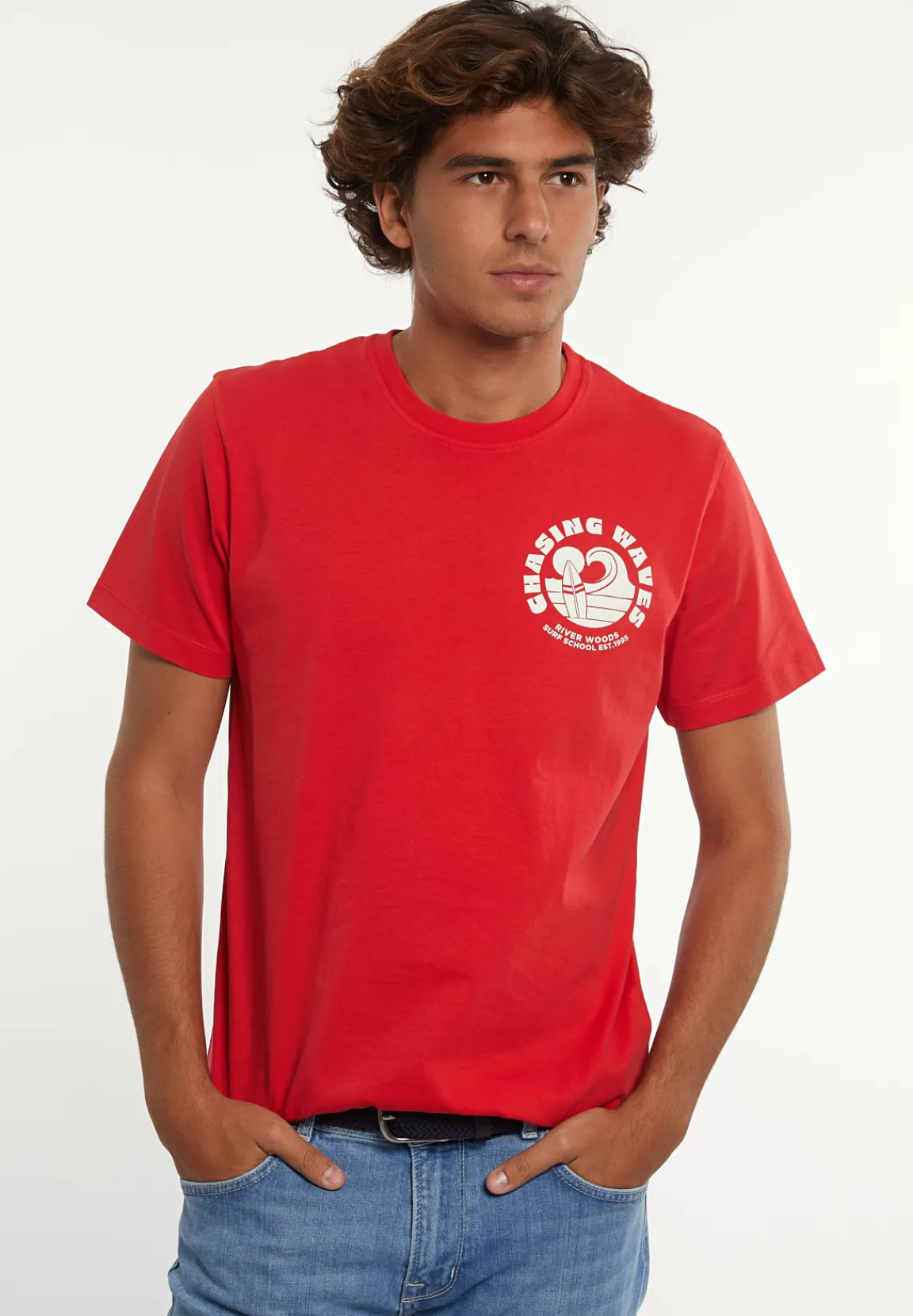 Sale River Woods Normal fit katoenen fantasie T-shirt strawberry -