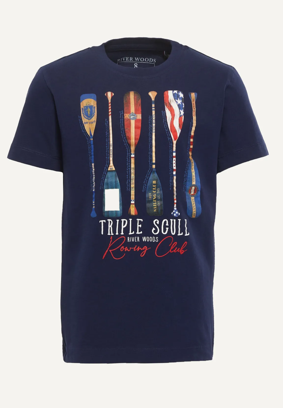 Best River Woods Normal fit katoenen fantasie T-shirt midnight blue -