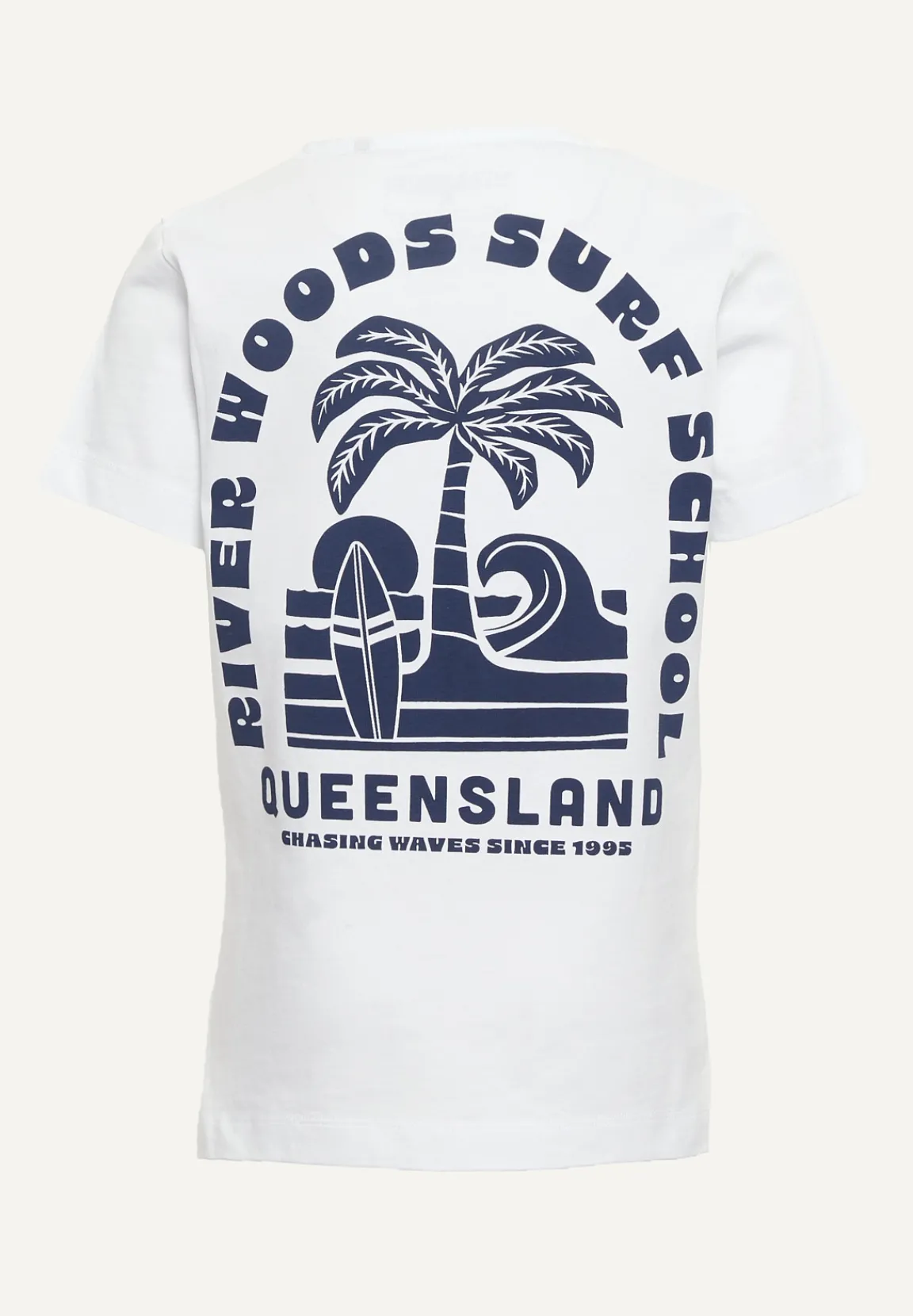 New River Woods Normal fit katoenen fantasie T-shirt wit -