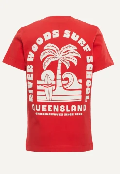 Clearance River Woods Normal fit katoenen fantasie T-shirt strawberry -
