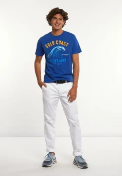 Clearance River Woods Normal fit katoenen fantasie T-shirt admiral -