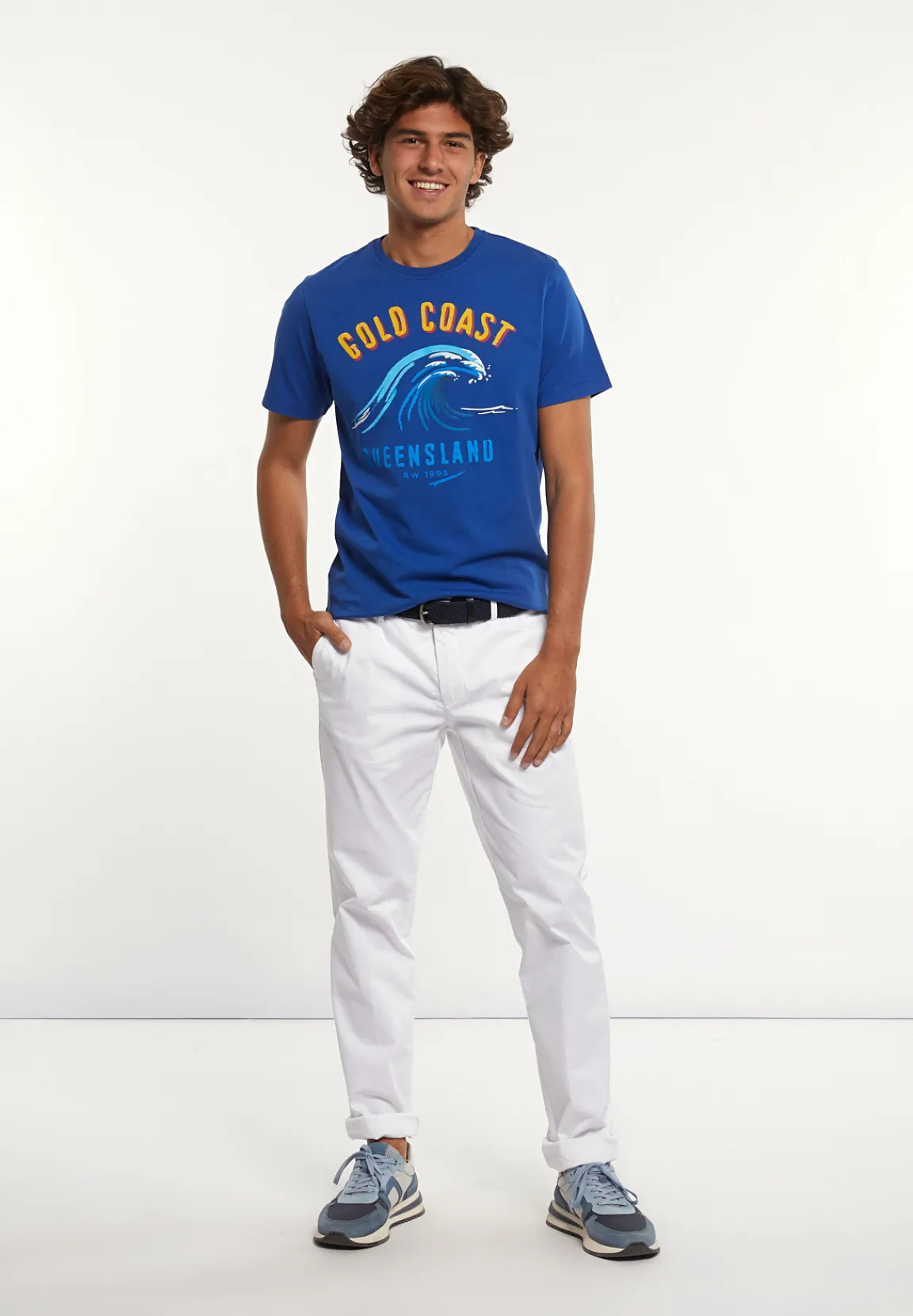 Clearance River Woods Normal fit katoenen fantasie T-shirt admiral -