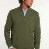 Sale River Woods Normal fit katoenen trui opstaande kraag olive mix -