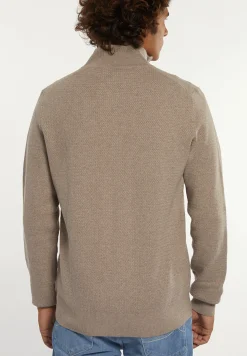 Outlet River Woods Normal fit katoenen trui opstaande kraag hazel mix -