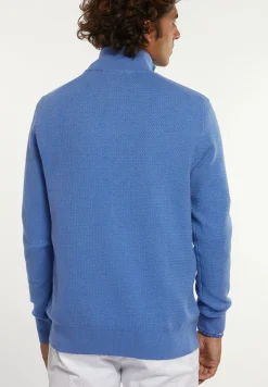 Online River Woods Normal fit katoenen trui opstaande kraag blue azure mix -