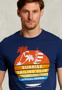 Sale River Woods Normal fit T-shirt oxford blauw -