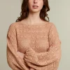 Online River Woods Oranje ajourtrui met pofmouwen -