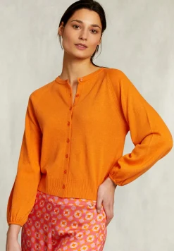 Best River Woods Oranje cardigan met knopen -