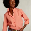 Best River Woods Oranje effen gecentreerde blouse -