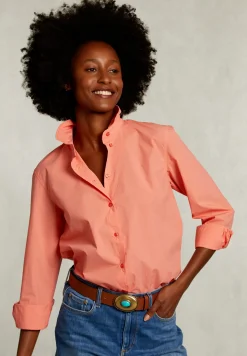 Best River Woods Oranje effen gecentreerde blouse -
