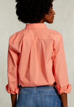 Best River Woods Oranje effen gecentreerde blouse -