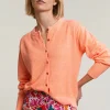 Best River Woods Oranje geknoopte cardigan ronde hals -