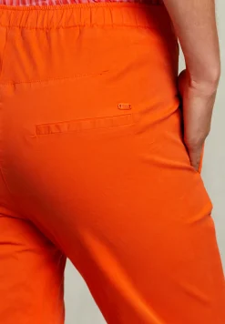 New River Woods Oranje katoenen broek elastische taille -