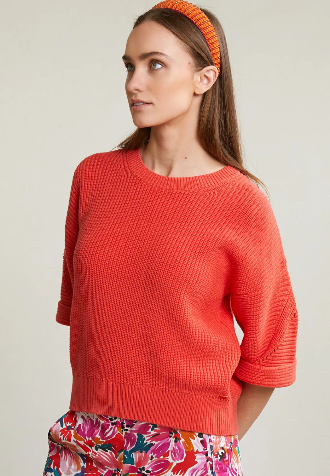 Online River Woods Oranje katoenen trui ronde hals -