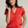 Sale River Woods Oranje katoenen V-hals T-shirt -