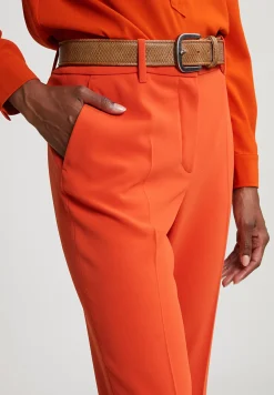 Outlet River Woods Oranje klassieke broek met zijsplit -