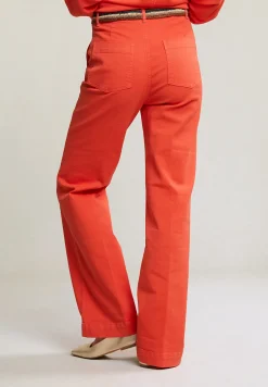 Hot River Woods Oranje klassieke stretch broek -