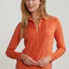 Best River Woods Oranje klassieke T-shirt lange mouwen -
