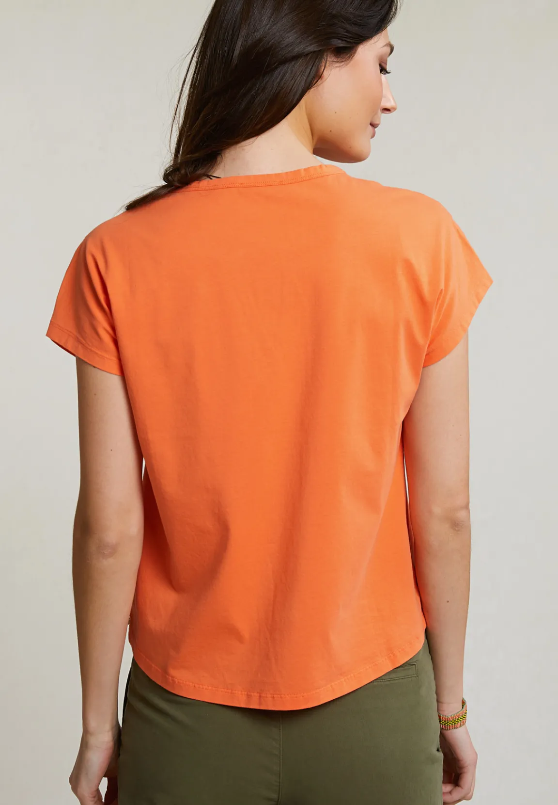 Hot River Woods Oranje mouwloze V-hals T-shirt -