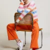Fashion River Woods Oranje rechte stretch broek -
