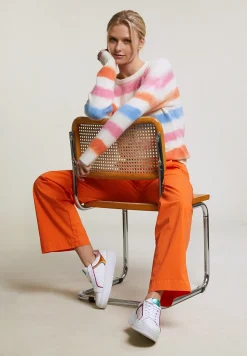 Fashion River Woods Oranje rechte stretch broek -