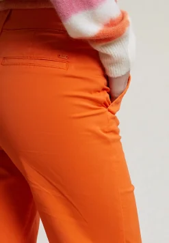Fashion River Woods Oranje rechte stretch broek -