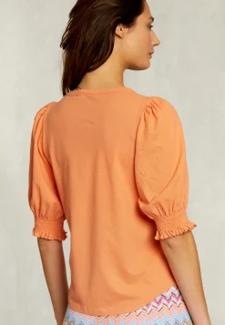 Outlet River Woods Oranje T-shirt 3/4 mouwen met smock -
