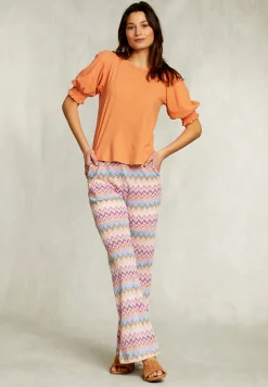 Outlet River Woods Oranje T-shirt 3/4 mouwen met smock -