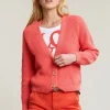 Fashion River Woods Oranje V-hals cardigan lange mouwen -