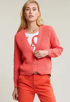Fashion River Woods Oranje V-hals cardigan lange mouwen -