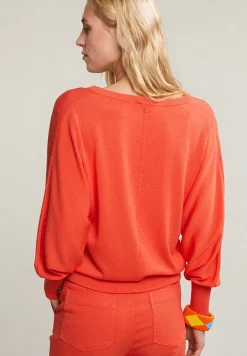 Fashion River Woods Oranje V-hals trui lange mouwen -