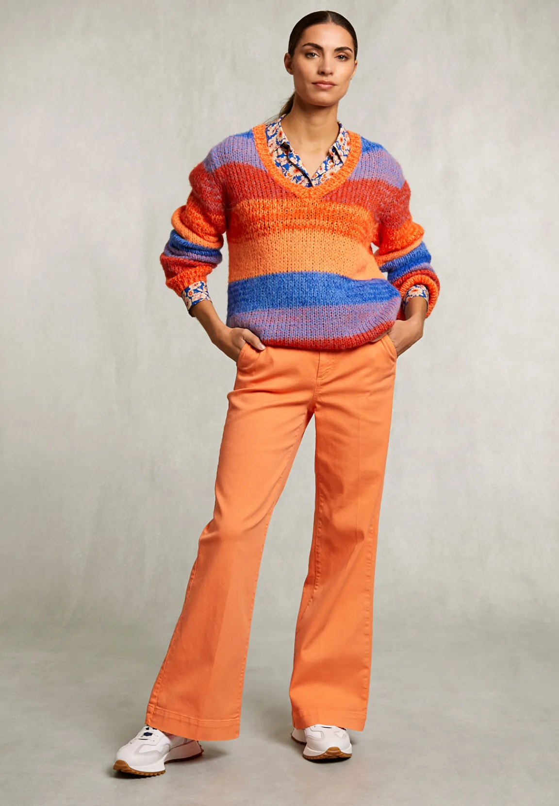 Outlet River Woods Oranje wijde katoenen broek -