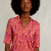 Sale River Woods Oranje/fushia fantasie T-shirt polokraag -