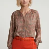 Sale River Woods Oranje/groene fantasie blouse met knopen -