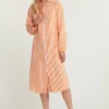 Outlet River Woods Oranje/wit gestreepte wijde jurk -