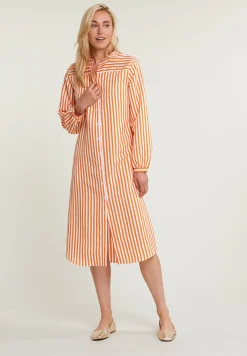 Outlet River Woods Oranje/wit gestreepte wijde jurk -