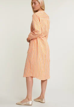 Outlet River Woods Oranje/wit gestreepte wijde jurk -