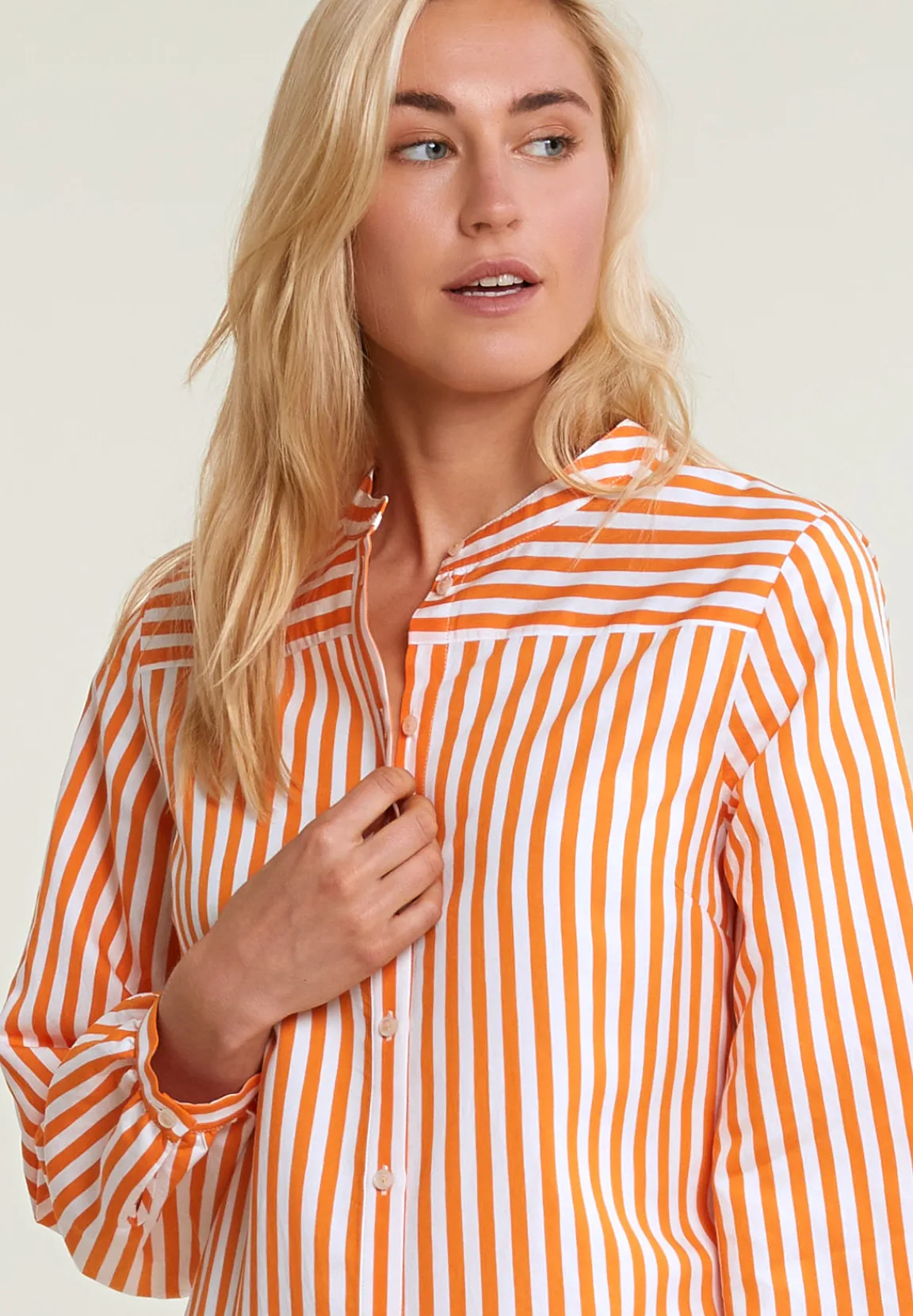 Outlet River Woods Oranje/wit gestreepte wijde jurk -