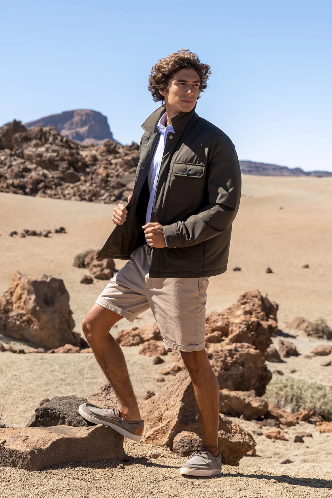 Outlet River Woods Overshirt jasje opgestikte zakken kaki -