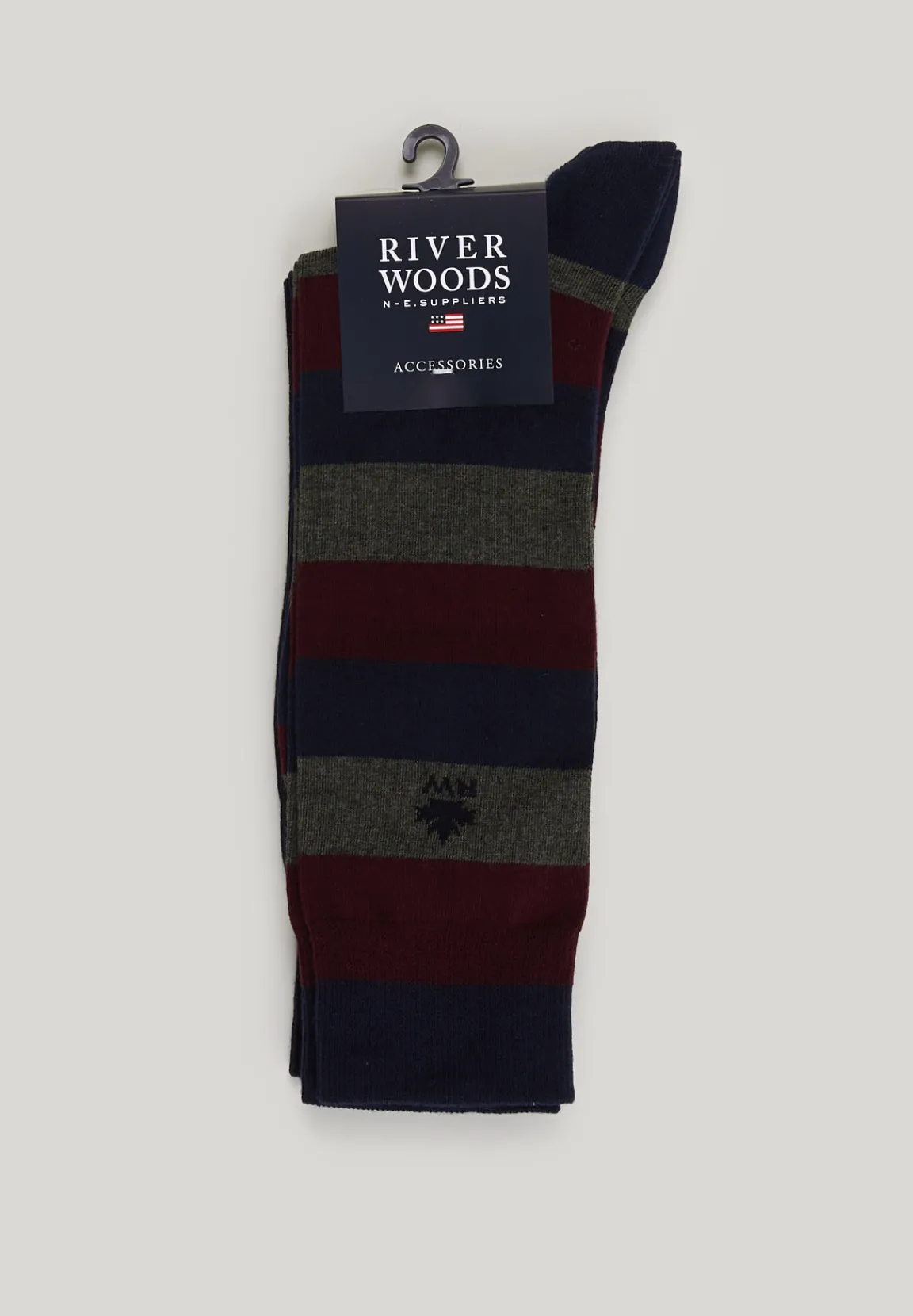 Hot River Woods 2-paar gestreepte sokken stellar/bordeaux -