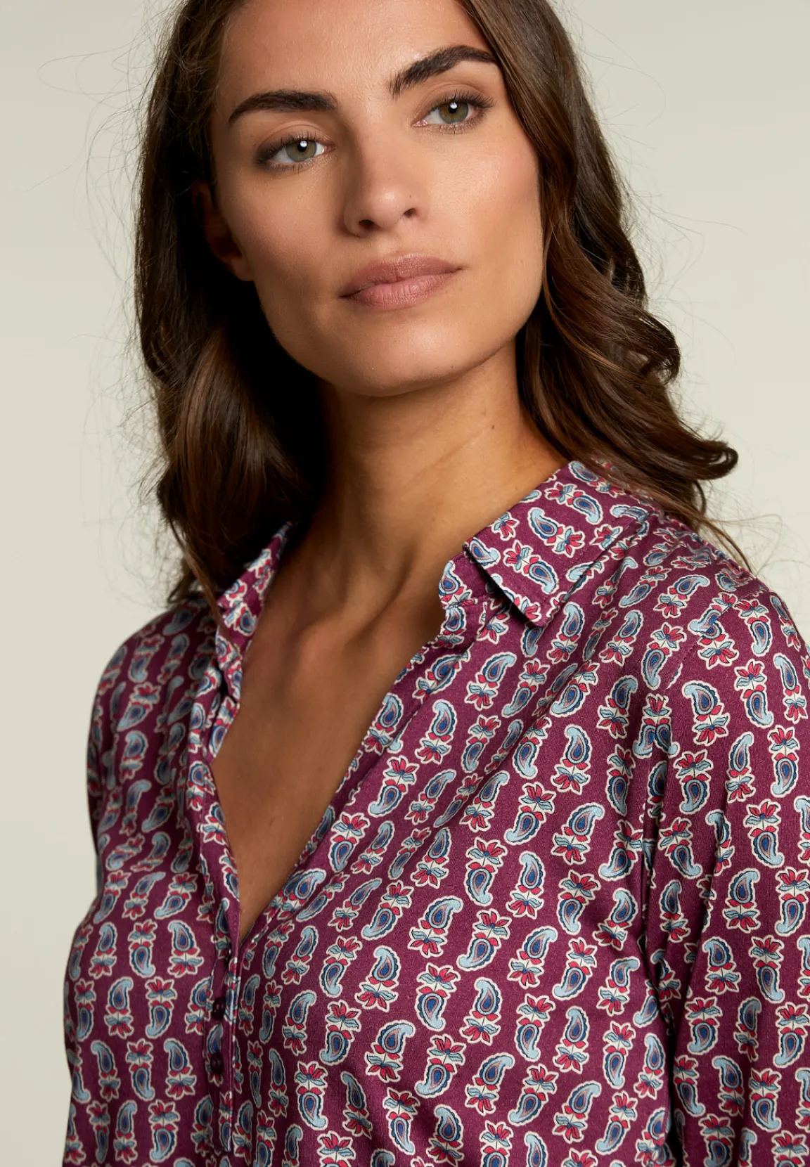 Fashion River Woods Paars/blauwe fantasie T-shirt -