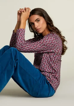 Fashion River Woods Paars/blauwe fantasie T-shirt -